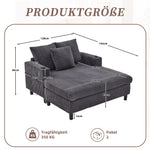 Chaise Lounge Chair, Soft Spacious w/ Cup Holders USB LED Lighting