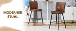 Bar Chair Set 101cm High 2-Piece - Brown Technology Fabric