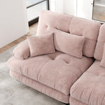 4-Seater Modular Corner Sofa, Deep Seat Sofa Bed, Chenille Pink