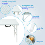 Folding Table 125cm - Adjustable Height, Compact, White