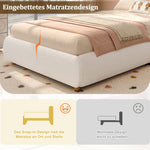 Upholstered Children's Single Bed with Hydraulic Storage and Slatted Frame, 90x200cm, Beige Bouclé