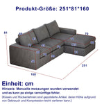 Boneless Couch with Chaise, L-shaped Modern Upholstered Corduroy