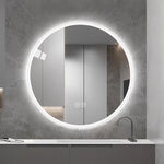 Round LED Bathroom Mirror 80 cm - Anti-Fog Dimmable HD Silver Glass