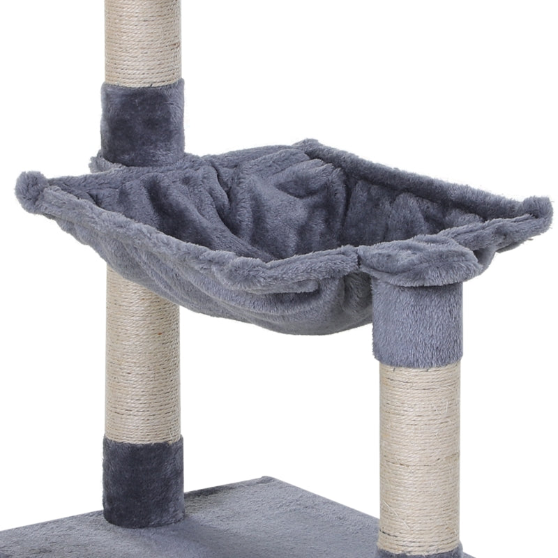 Climbing Tree Cat Tree, Sisal Plush Hammock, Grey Chipboard