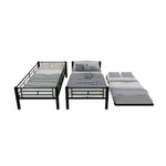 Modern Three-Tier Bed 90x190cm with Safety Railings, Metal