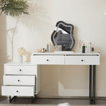 Dressing Table Set with 3-Color LED Mirror & Extendable Tabletop