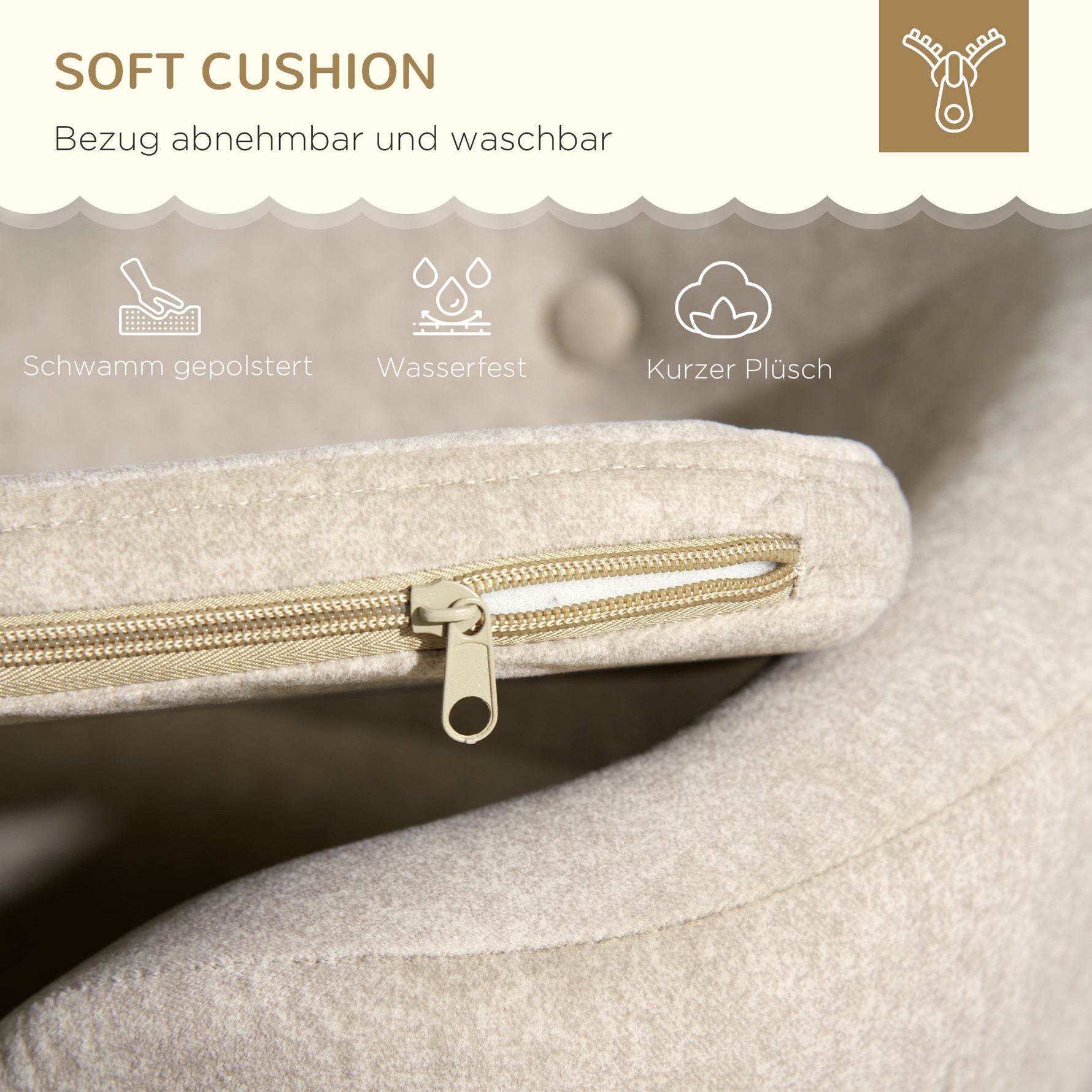 Dog Sofa Plush Cushion Small Pine Cream White