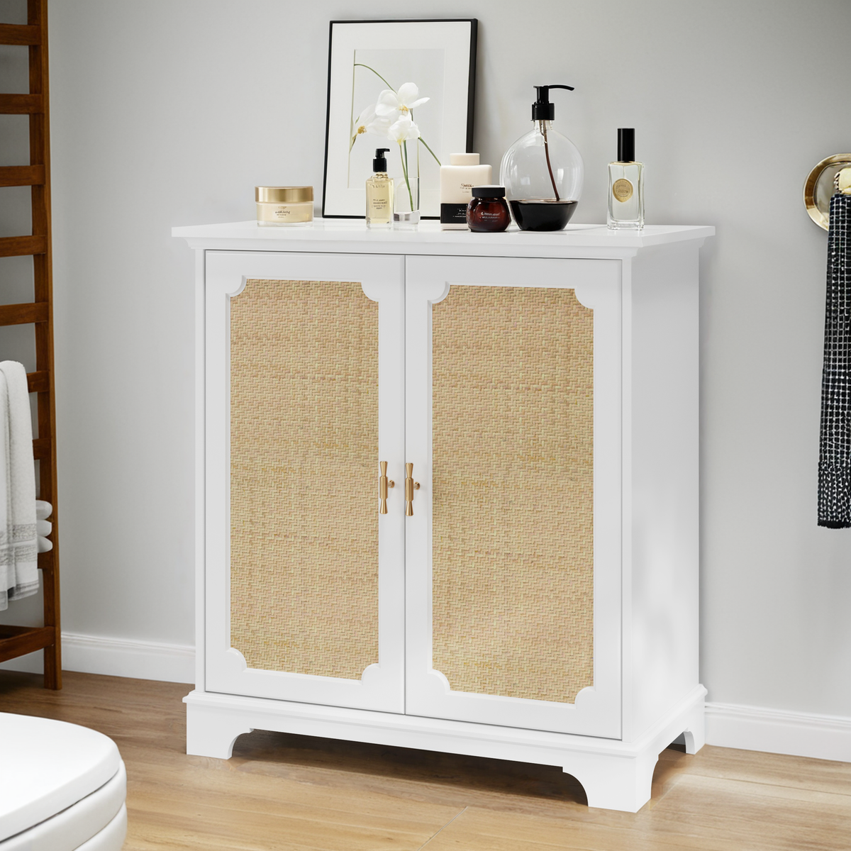 Sideboard, Kitchen Buffet Console, Rattan