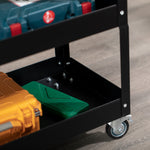 DURHAND Workshop Trolley, 3 Shelves, 150 kg, Black Steel