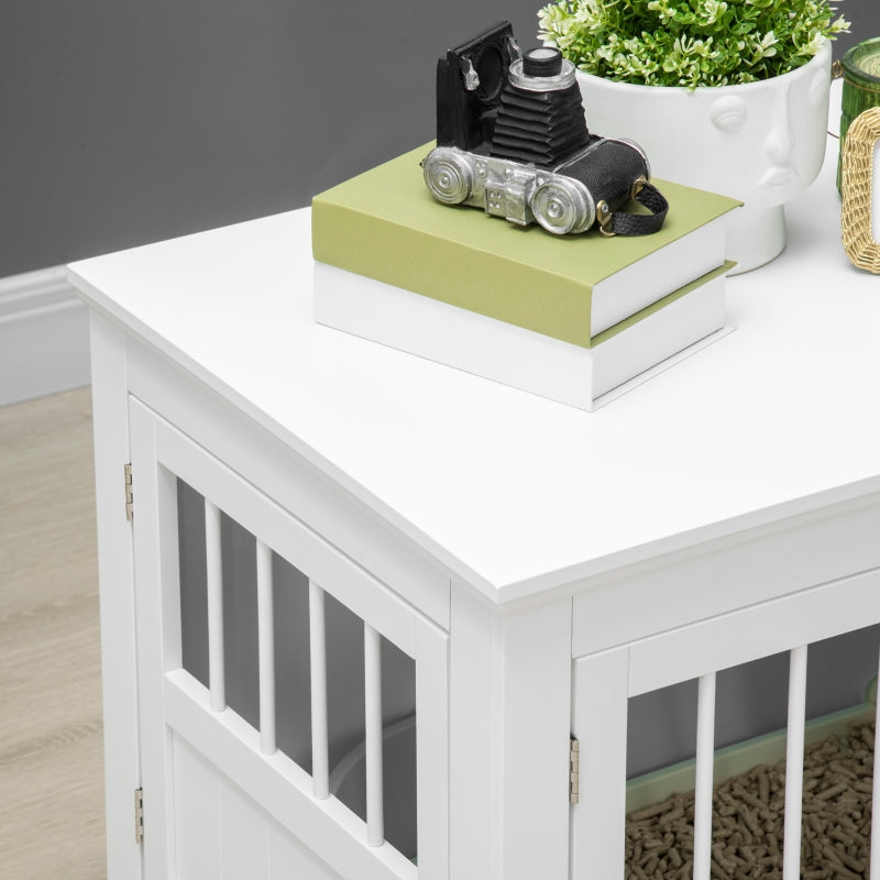 Dog Cage, Furniture with 3 Doors, 78 x 53 x 59.3 cm, White