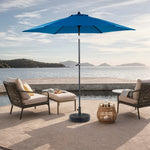Outdoor Umbrella 9 Ft Double Sided Rectangular with Crank, Blue