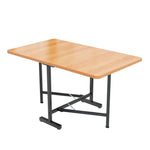 Extendable Dining Table 120x80 cm Foldable Modern Minimalist Natural Color