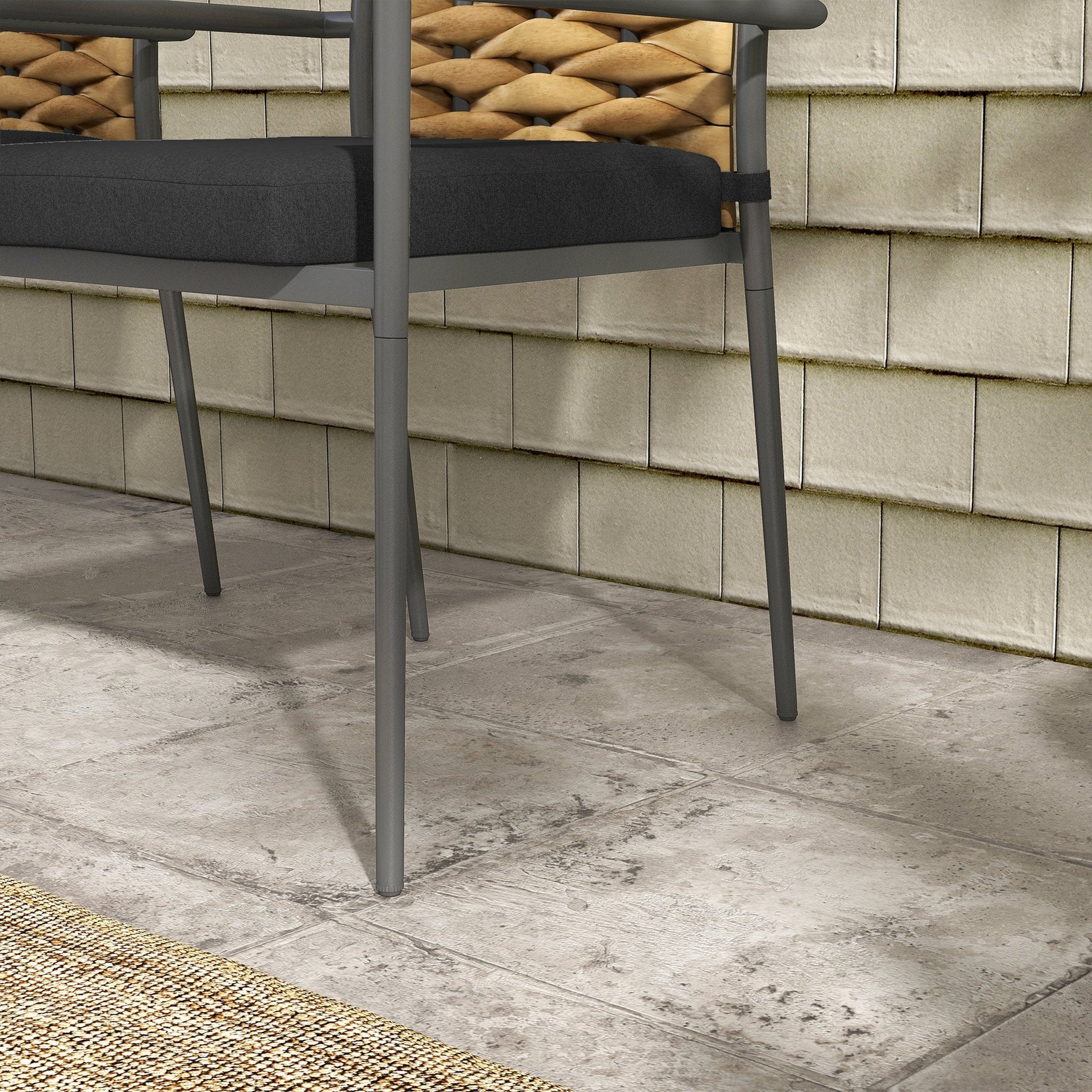 Garden Chairs, Weather-Resistant Modern Design 57x58x87cm, Black