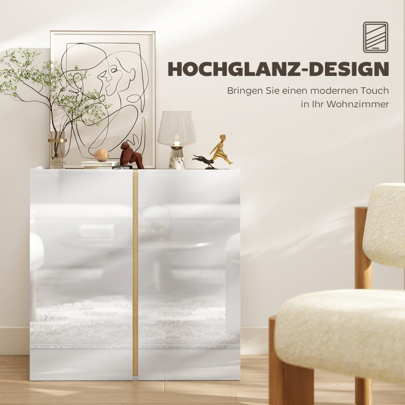 Chest of Drawers, Sideboard, Soft-Close Doors, Adjustable Shelf, White