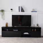 TV Cabinet, Modern with Bright Panel & LED Lighting, 180cm Black