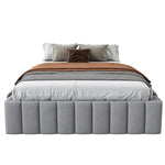 Upholstered Bed 140x200cm Slatted Base No Headboard - Grey