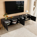 TV Cabinet 190cm Gold Table Legs - Black