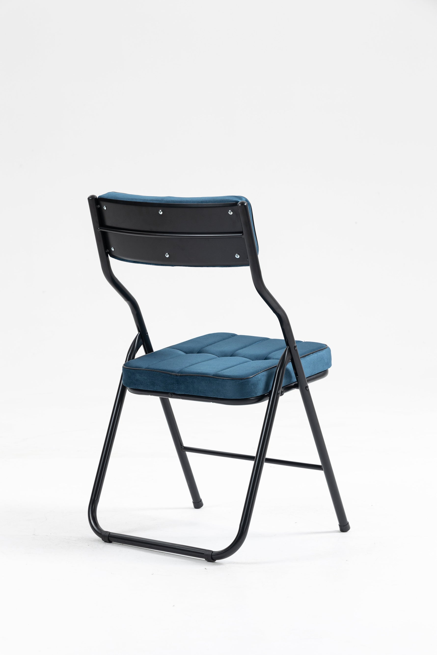 Folding Chairs 2 Pack Foldable Cushion Portable Guest - Blue