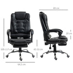 Office Chair, Footrest Desk Chair, Adjustable Backrest, Height Adjustable, Black