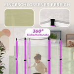 Children's Trampoline Ø140 cm, Indoor with Safety Net, Rubber Rope, Purple