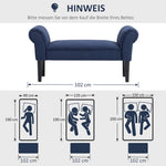 Bed Bench, Upholstered Seating Hallway, Canvas Blue