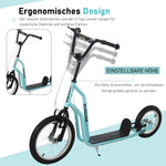 Scooter Roller Children's Scooter, Pneumatic Tires 16/12 inches, Blue