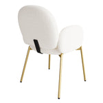 Dining Lounge Chairs Set of 4 with Gold Legs, Beige Teddy