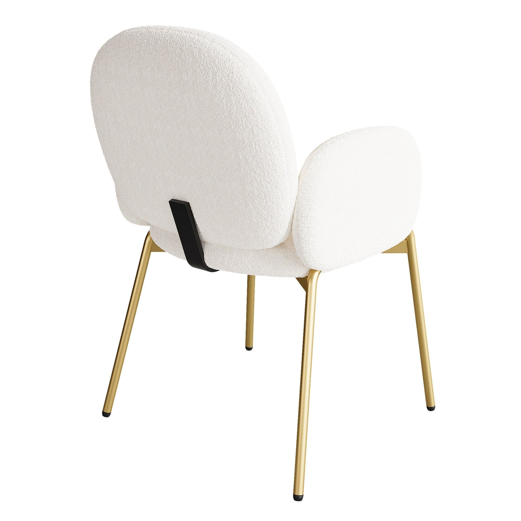 Dining Lounge Chairs Set of 4 with Gold Legs, Beige Teddy