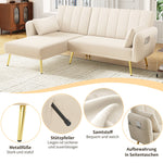 Sofa, Modern Folding L-Shaped Sofa Bed, Corner, with Sleeping Function