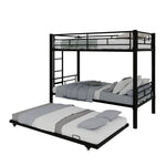 Modern Three-Tier Bed 90x190cm with Safety Railings, Metal