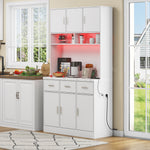 Multifunctional Buffet 100x40x180cm LED App Control Drawers Shelves Power Outlets
