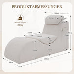 Modern Leisure Chair with Ergonomic Compression Foam and Side Pocket, Beige