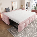 Upholstered Extendable Sofa Bed with Slatted Base, 90/180x190cm, Pink Teddy Velvet
