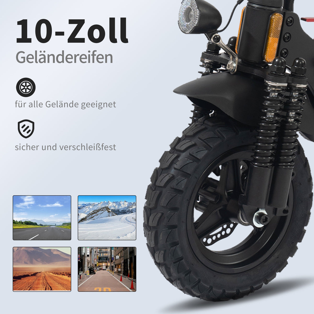 E-Scooter 10-Inch Foldable Road Legal 60km Range 500W Double Shock