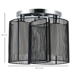Ceiling Lamp Vintage 2-Light E27 Socket Black