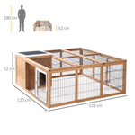 Small Animal Enclosure, Waterproof Roof, Removable Lid, Fir Wood Natural
