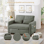 Sofa Bed Two-seater Extendable 3-Position Adjustable Backrest - Cotton-Linen Fabric