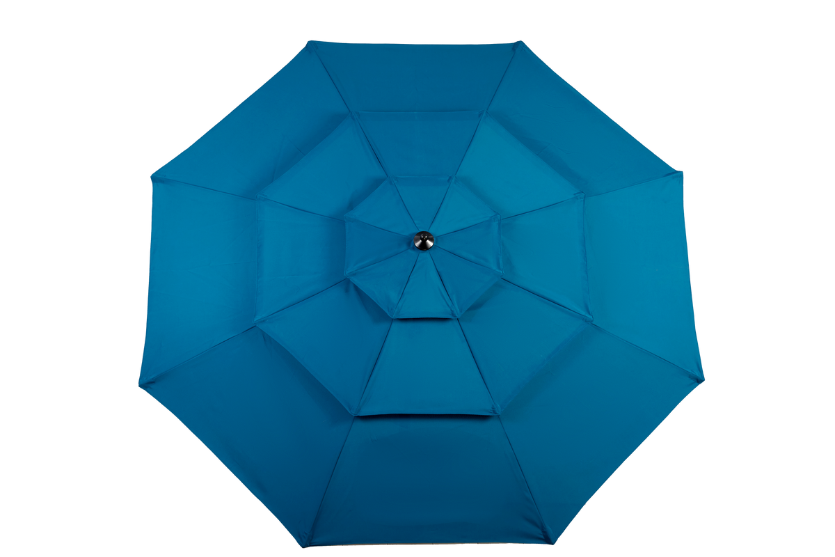 Outdoor Umbrella, 14.8 Ft Double Sided Rectangular Large with Crank, Blue