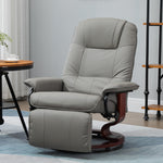 Electric TV Recliner, 145° Reclining Footrest with Side Buttons, Faux Leather Grey