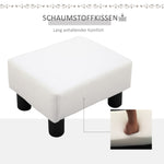 Chesterfield Footstool, 40x30x24cm, White Faux Leather