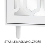 Mirrored Sideboard Crystal Handles 147.5x40x102cm, White