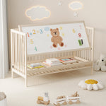 Children's Combination Furniture: Multifunctional Baby Bed, Wardrobe & Rotating Bookcase, Natural Colors
