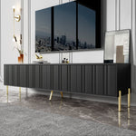 TV Cabinet 190cm Gold Table Legs - Black