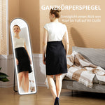 Full-Length Mirror, 150 x 40 cm LED Lighting, 3 Light Colors, Black