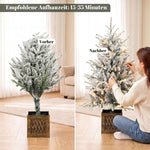 Tabletop Christmas Tree 90cm Pre-Lit Snow-Covered, Green