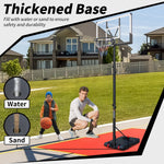 Outdoor Basketball Hoop with Height Adjustment and Rust-Proof Coating, White Silk-Screen Design