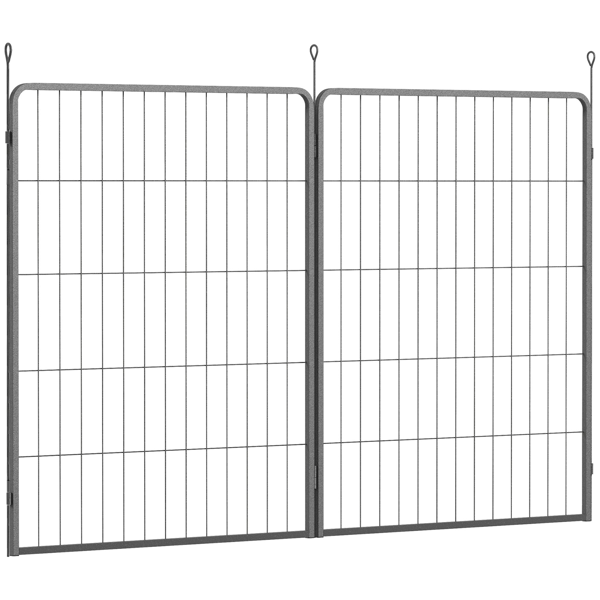 Extension Dog Fence Panels, 80 x 100 cm Steel Puppy Fence, Black