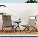Round Garden/Balcony Table Ø60xH70cm Safety Glass Metal