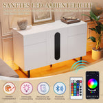 Sideboard 120cm Modern Storage Drawers Doors - White/Black