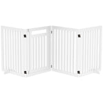 Stair Gate, Foldable Safety Gate, 4-Piece, Freestanding, White